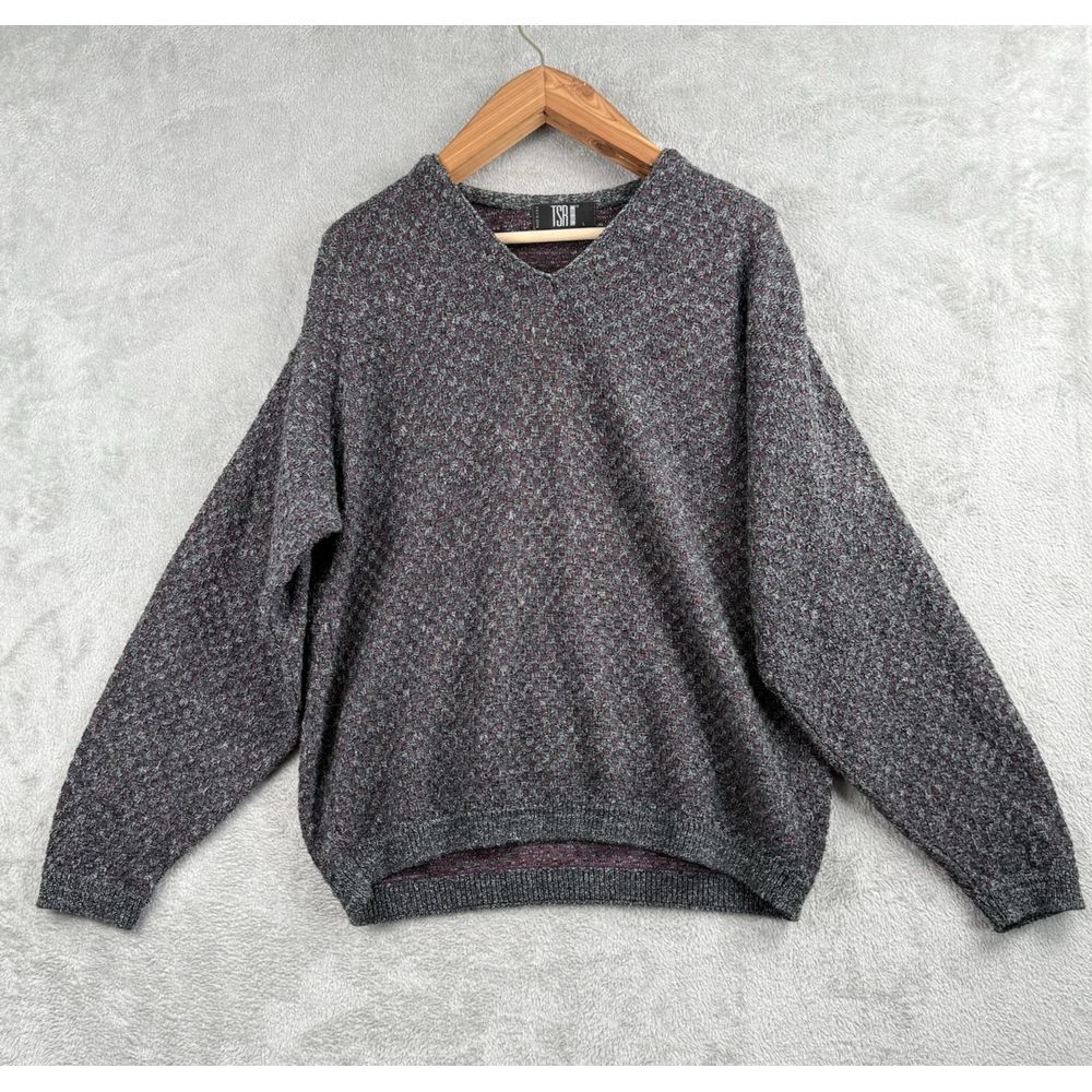TSR USA Knit Crewneck Sweater Mens‎ Large 90s Retro Oversized Chunky Grandpa